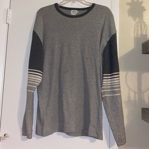 Grey striped thick long sleeve top